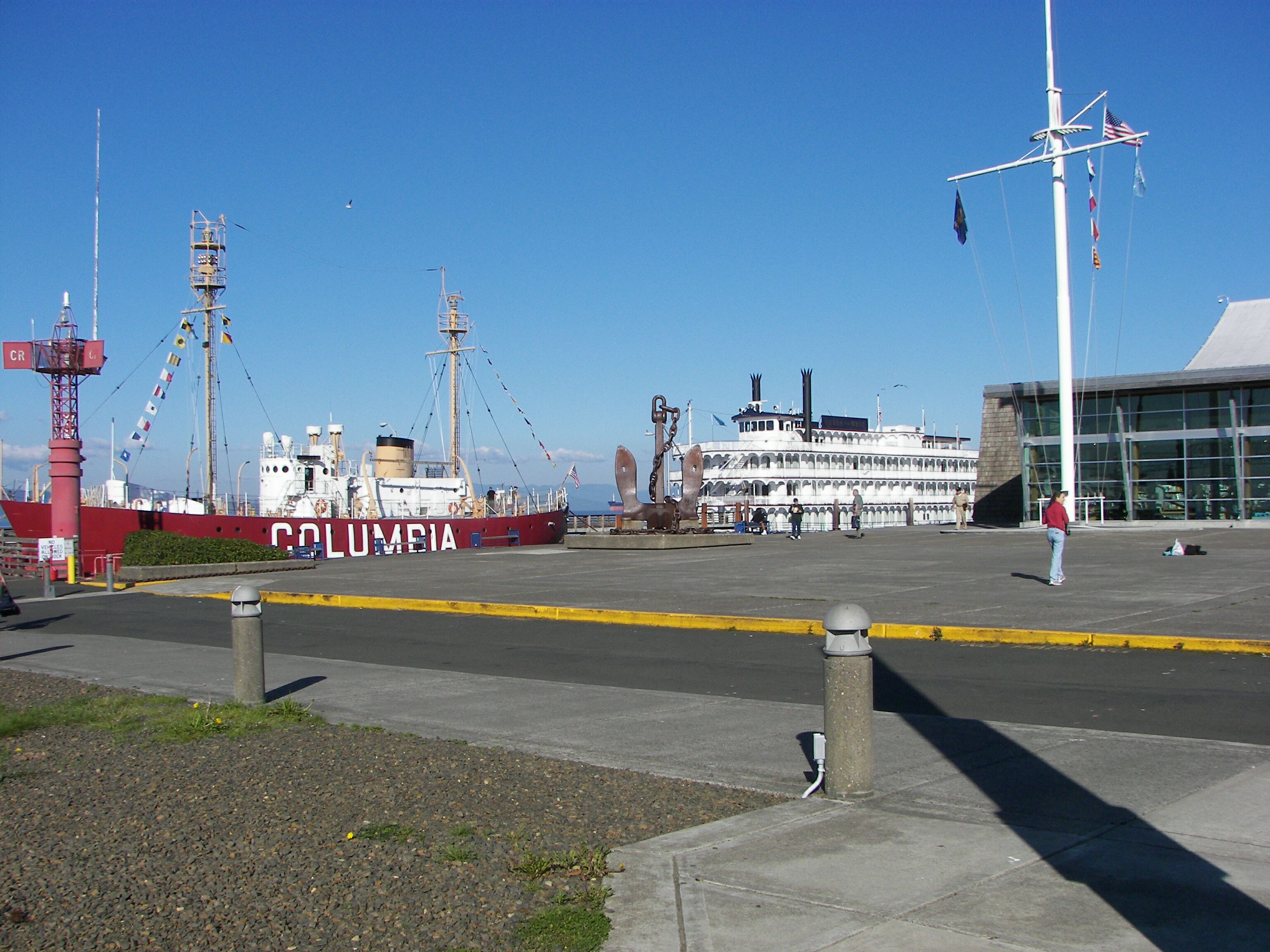 Docked in Astoria with the maritime museum to the right